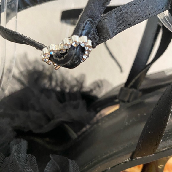 Circus-NY Sam Edelman,PointedToe Gauzy Ruffle Dress Ankle Strap Heels,Blk Size 8 - Picture 5 of 13